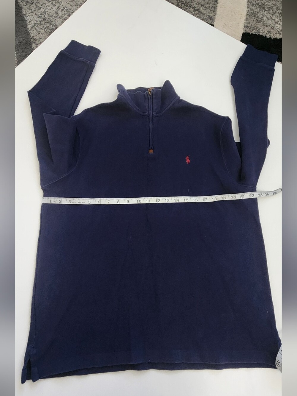 ​Polo Ralph Lauren Navy Blue Quarter Zip Pullover Sweater Large